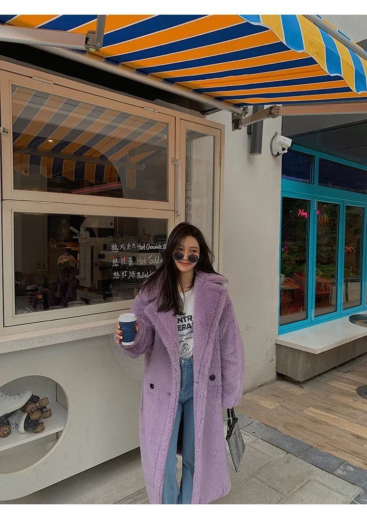 Bella Philosophy  Winter Faux Fur Warm Long Coat  Thick Teddy Bear Casual | tif-shop24.de