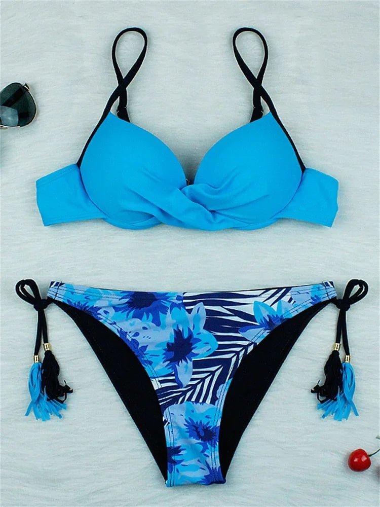 Sexy Bikini Push-Up Frauen Badeanzug 2022 Neue Solide Stripe Bikinis Set Bademode Sommer Brasilianische Strand Badeanzug Weibliche Biquini | tif-shop24.de