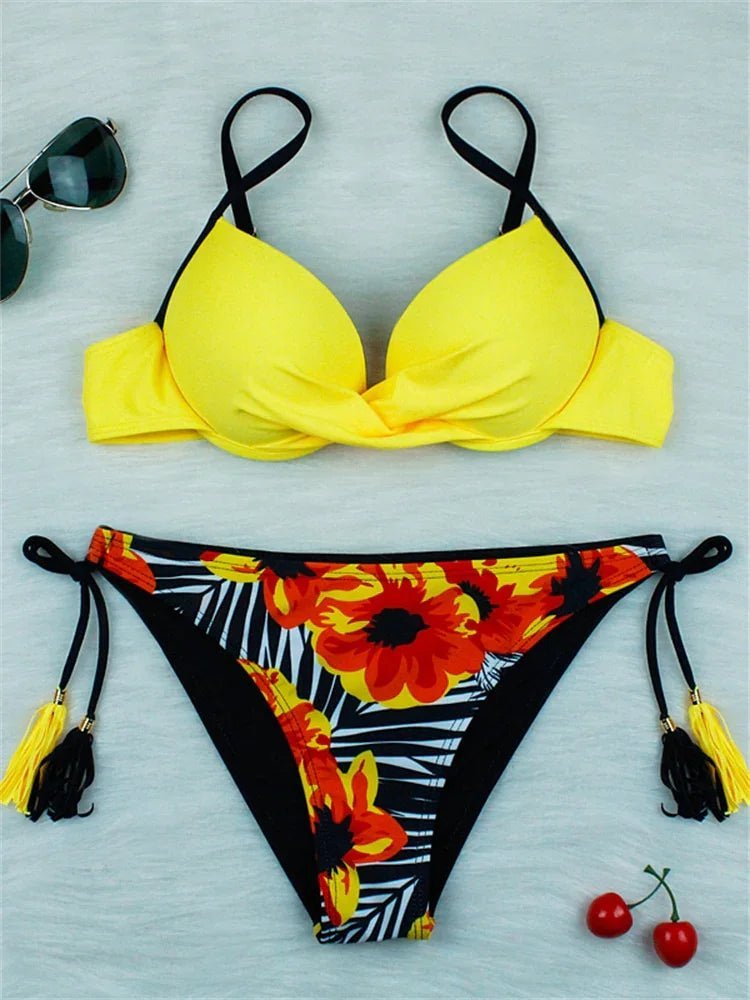 Sexy Bikini Push-Up Frauen Badeanzug 2022 Neue Solide Stripe Bikinis Set Bademode Sommer Brasilianische Strand Badeanzug Weibliche Biquini | tif-shop24.de