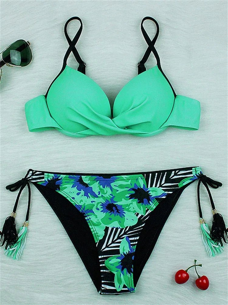 Sexy Bikini Push-Up Frauen Badeanzug 2022 Neue Solide Stripe Bikinis Set Bademode Sommer Brasilianische Strand Badeanzug Weibliche Biquini | tif-shop24.de