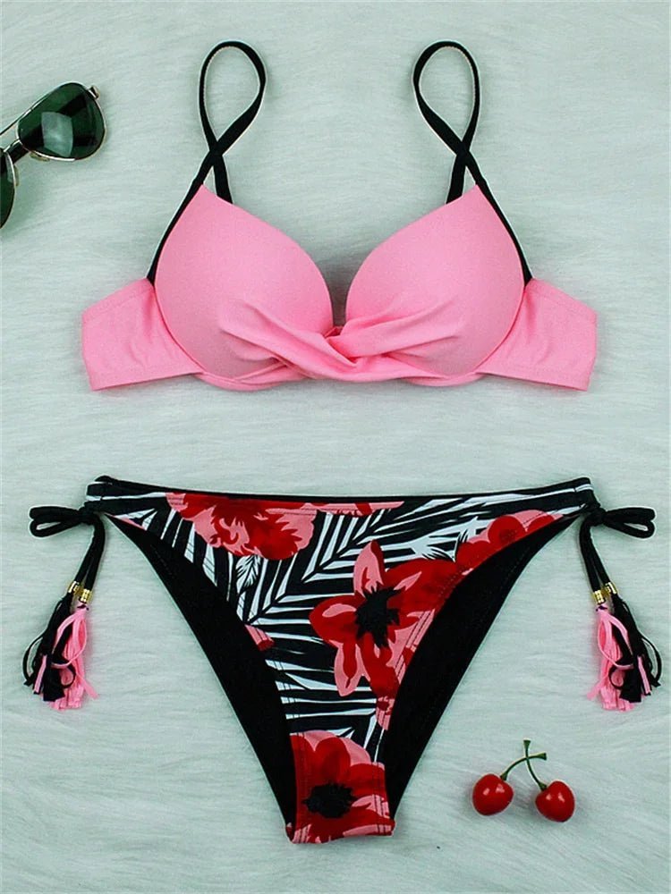 Sexy Bikini Push-Up Frauen Badeanzug 2022 Neue Solide Stripe Bikinis Set Bademode Sommer Brasilianische Strand Badeanzug Weibliche Biquini | tif-shop24.de