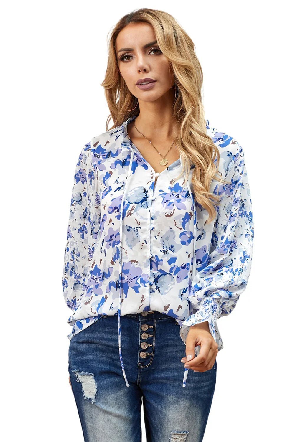 Spaziergang Blumen Smocked Blouse - tif-shop24.de