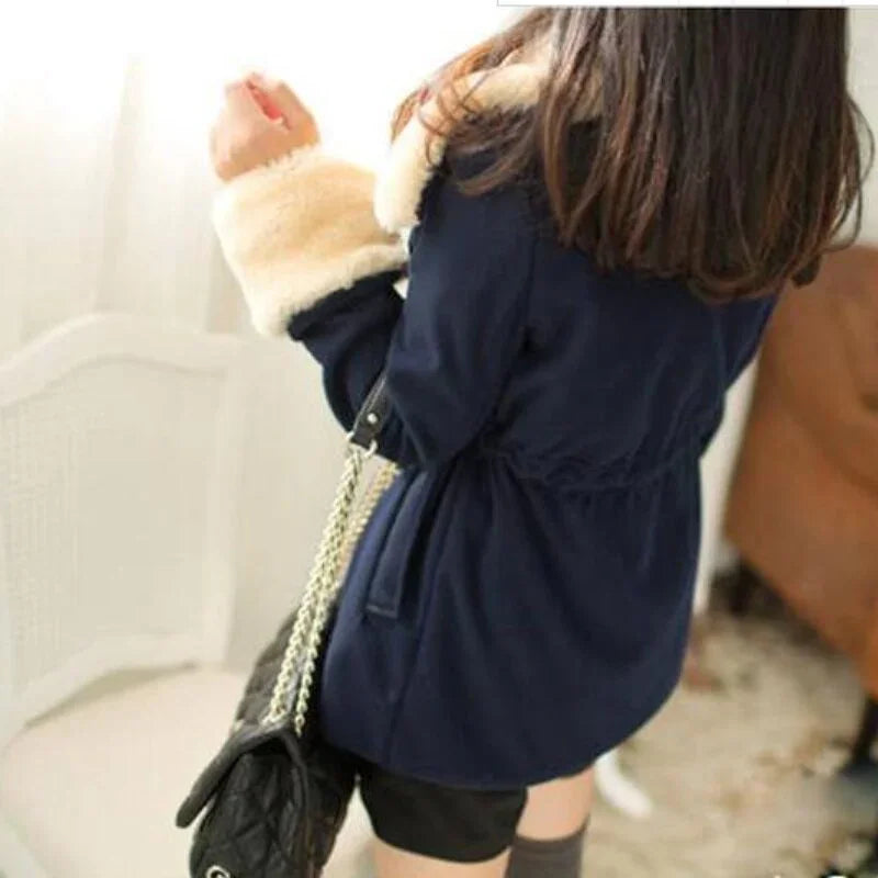 Warme Mäntel Wolle  Zweireihige Dicke Lässige Pelz | tif-shop24.de