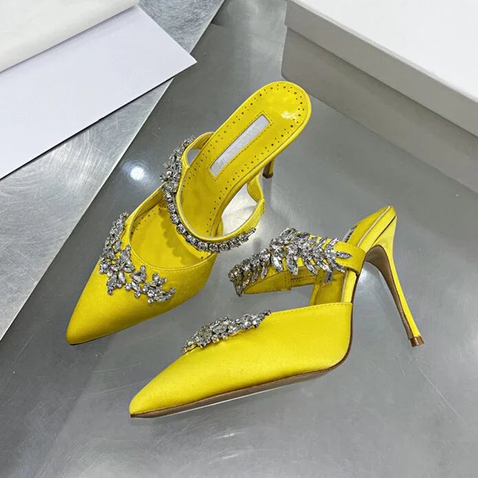 Neue Mode Elegante Schwarz Spitzen Luxus Strass High Heels Strass Satin Frauen Sandalen Rot Bankett Schuhe | tif-shop24.de