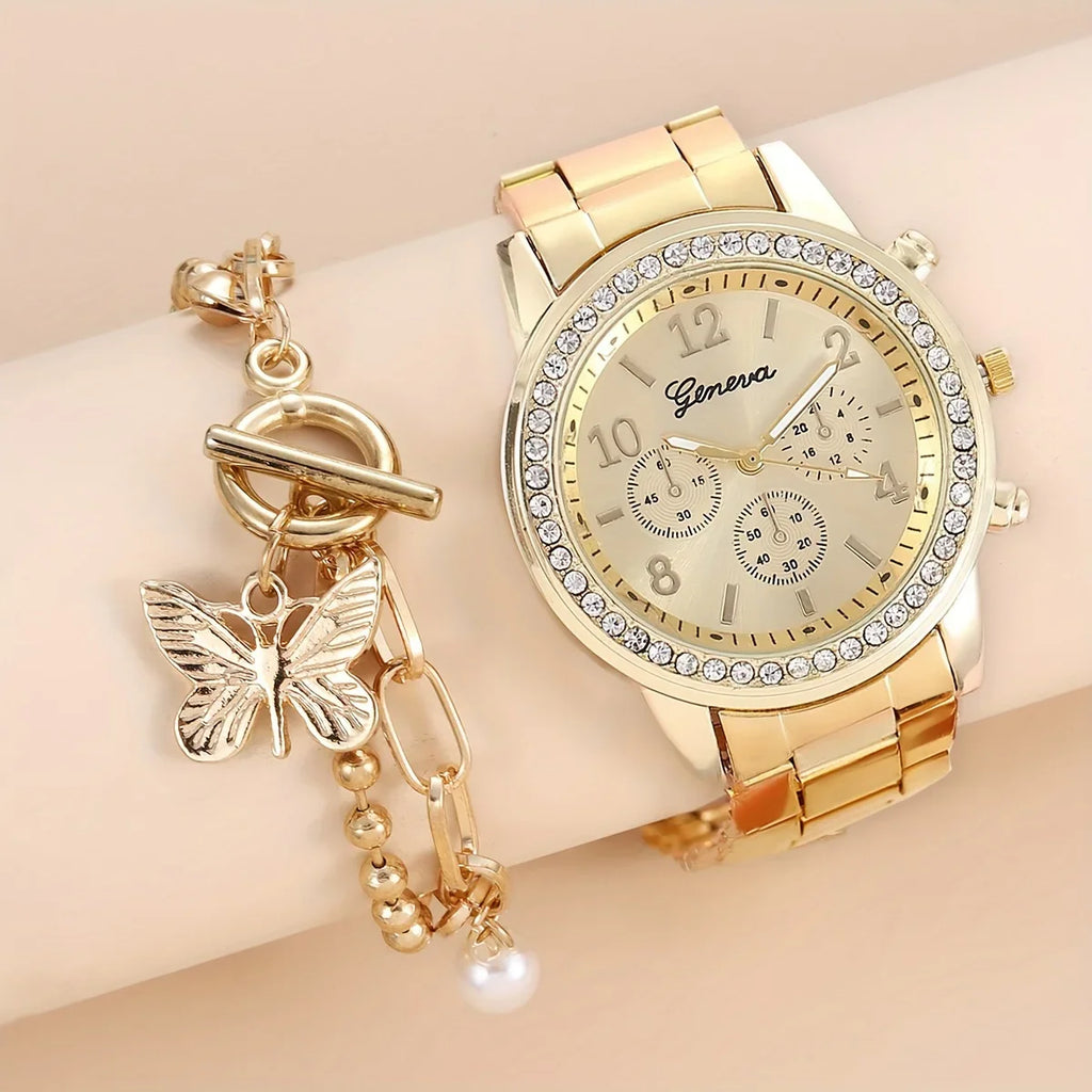 Quarzuhr Schmetterlingsarmband Set - Business Elegant Geschenk | tif-shop24.de