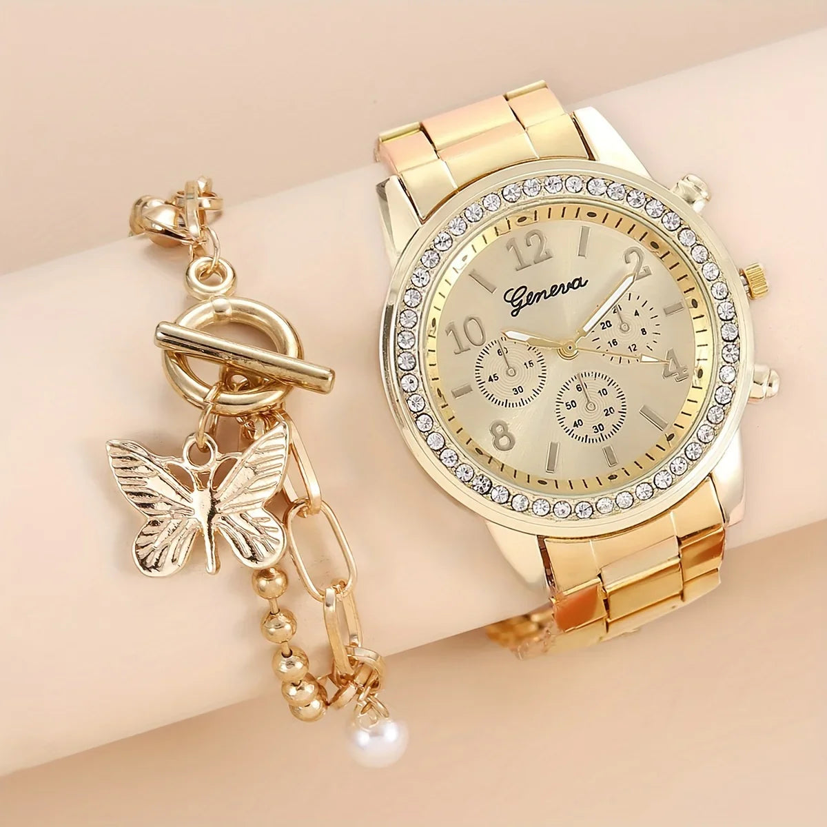 Quarzuhr Schmetterlingsarmband Set - Business Elegant Geschenk | tif-shop24.de