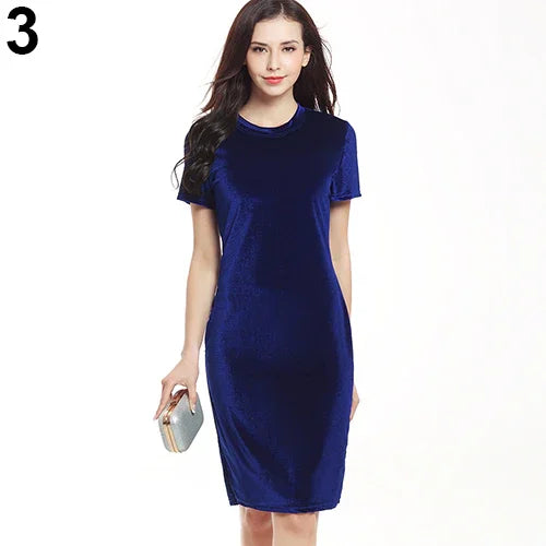 Elegant Samt Etuikleid - Bodycon Party Bleistift Kleid | tif-shop24.de