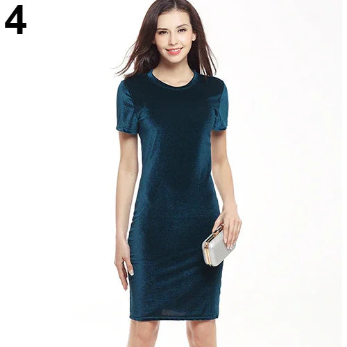 Elegant Samt Etuikleid - Bodycon Party Bleistift Kleid | tif-shop24.de
