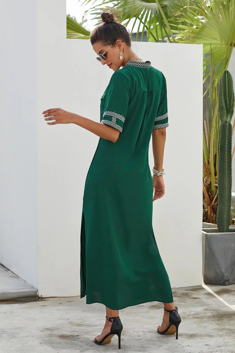 Bohemian Blumendruck geteiltes Maxikleid - tif-shop24.de