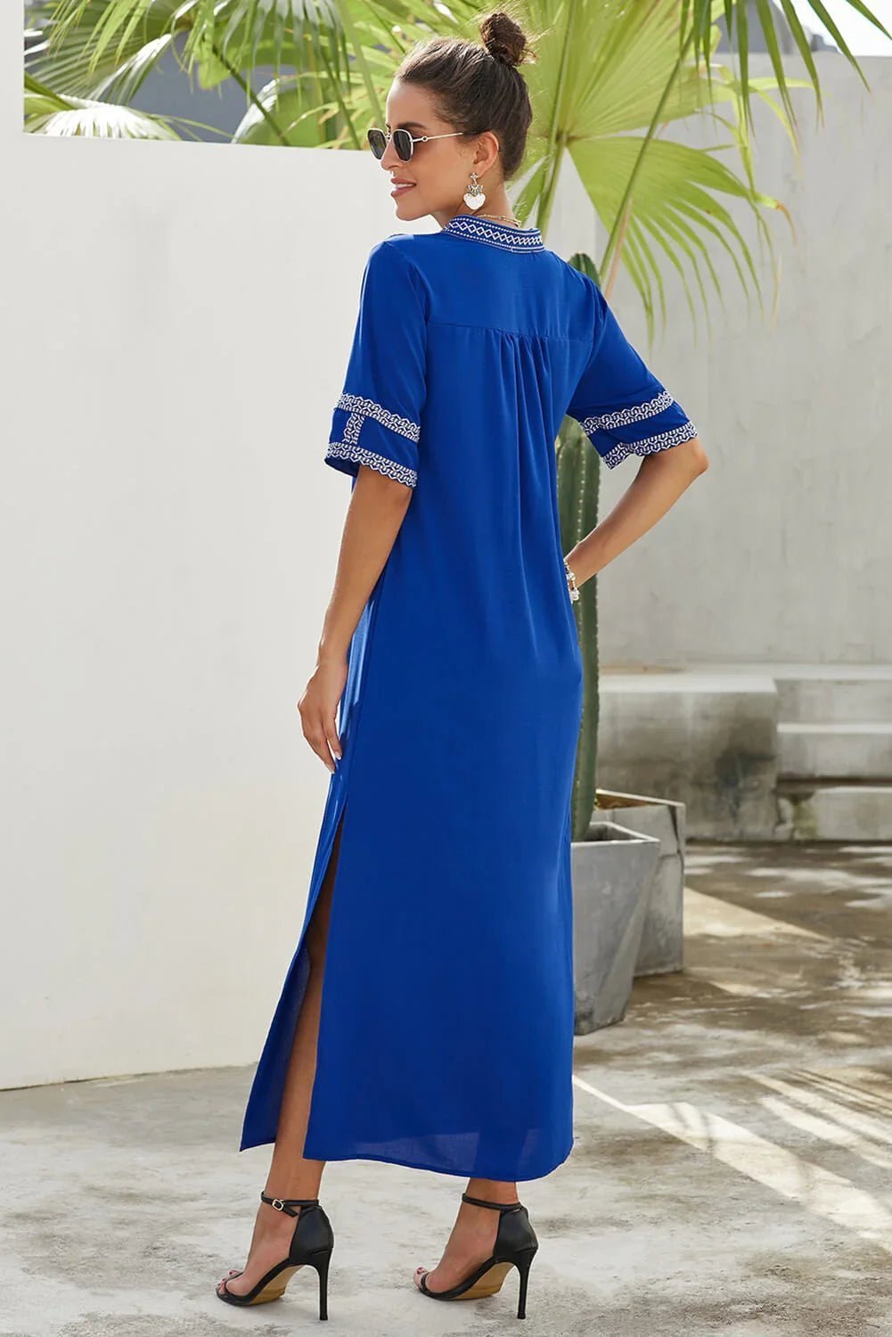 Bohemian Blumendruck geteiltes Maxikleid - tif-shop24.de