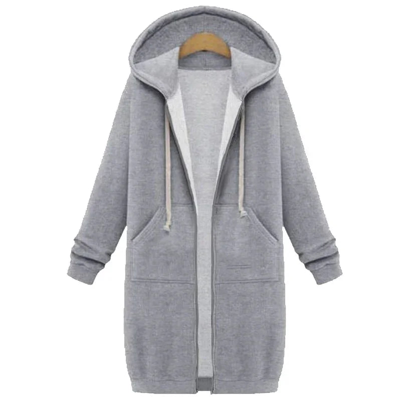 Winter Übergroße Pullover Lange Hoodies Sweatshirt Lange Sleeve Zipper Oberbekleidung Taschen | tif-shop24.de