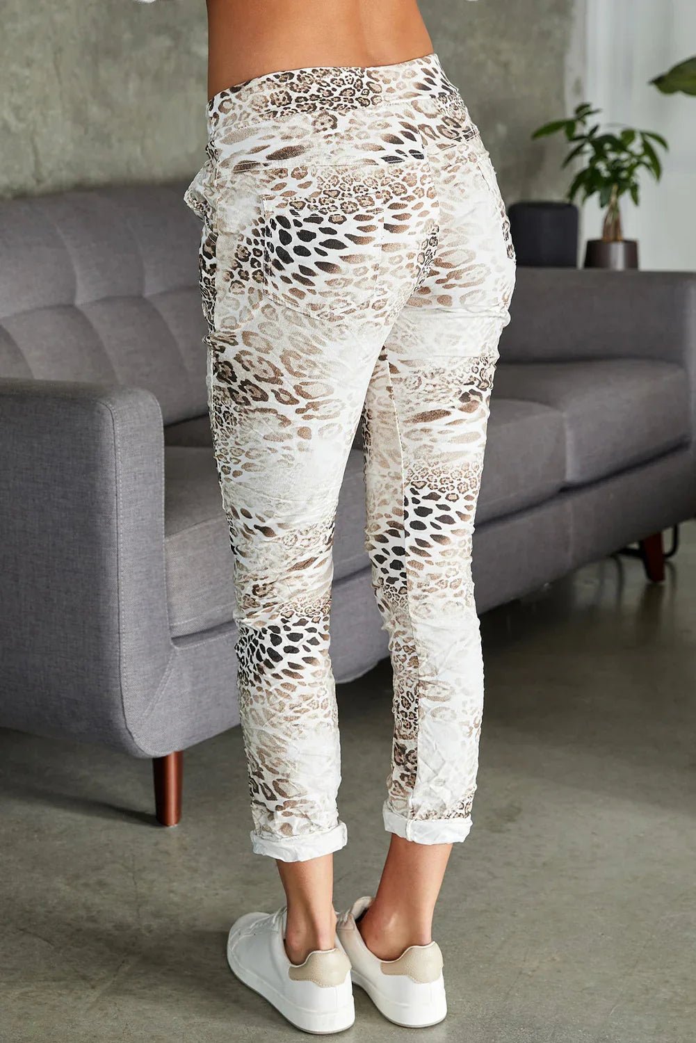Cheetah Print Drawstring Waist Joggers | tif-shop24.de
