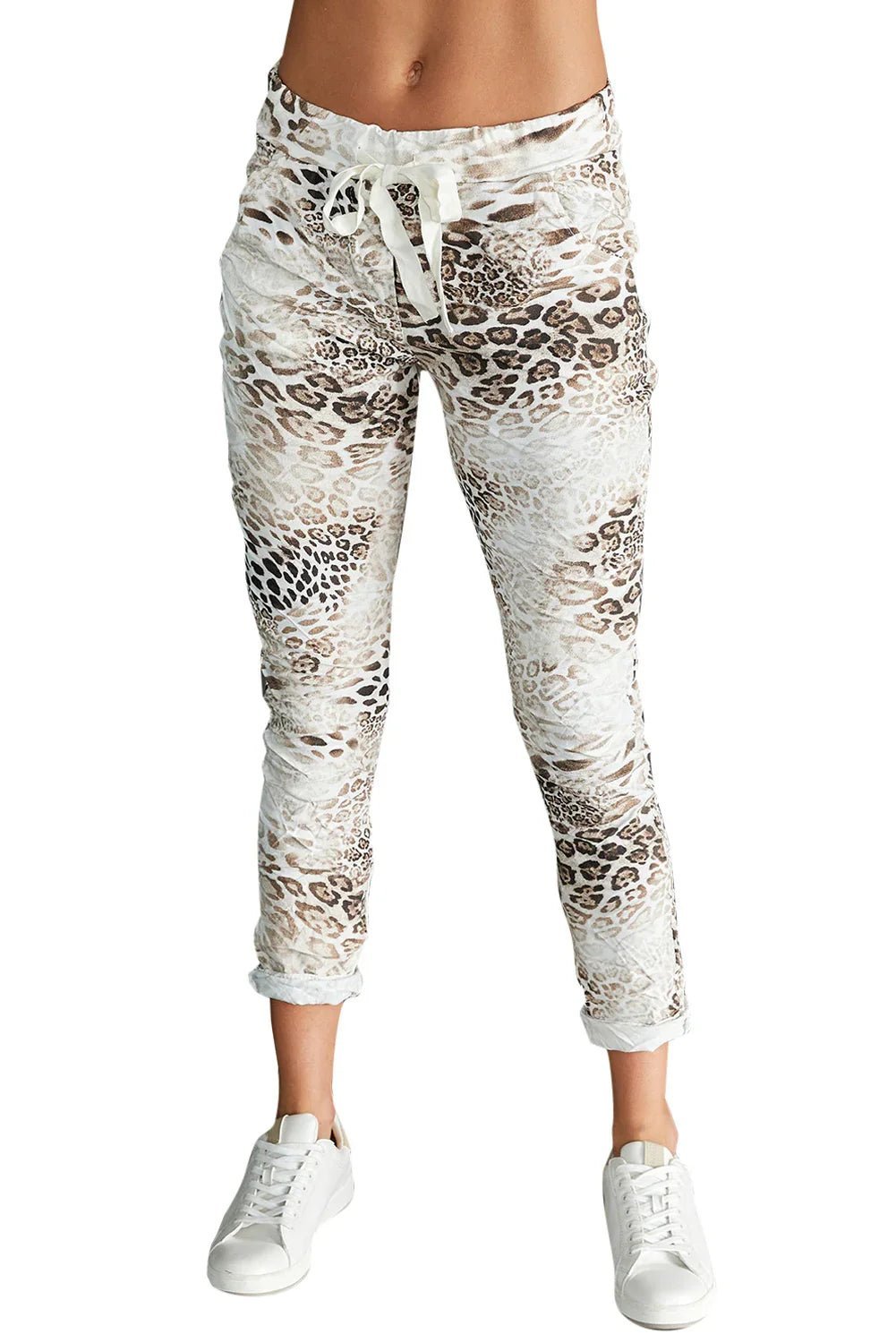 Cheetah Print Drawstring Waist Joggers | tif-shop24.de