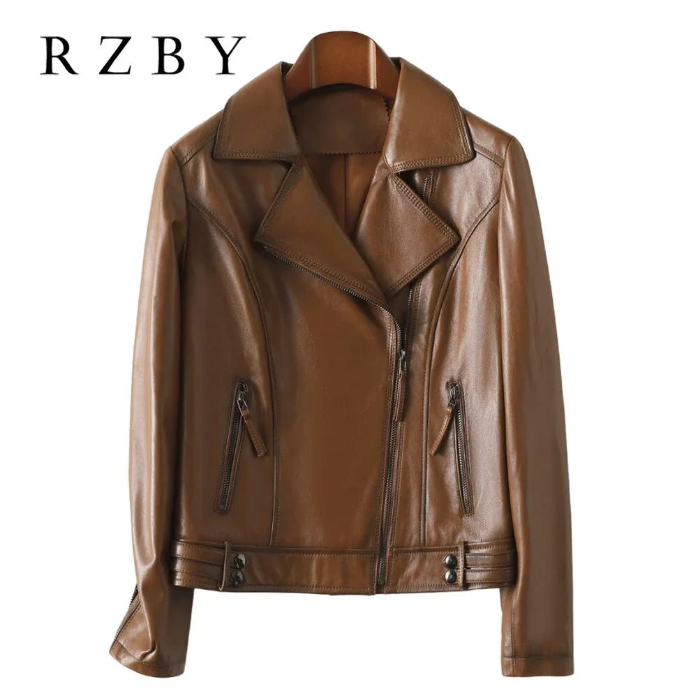 Schaffell  Echtes Leder Mode Jacke Feste Beiläufige | tif-shop24.de