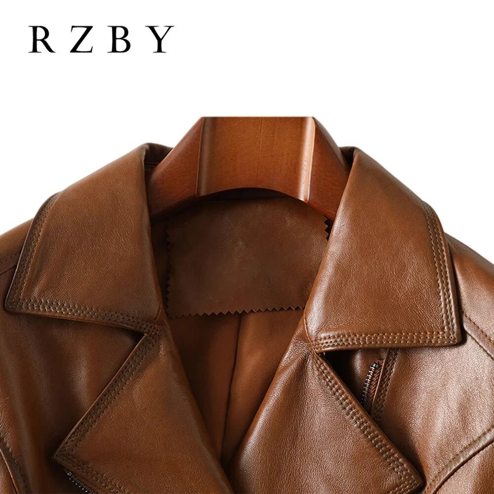 Schaffell  Echtes Leder Mode Jacke Feste Beiläufige | tif-shop24.de