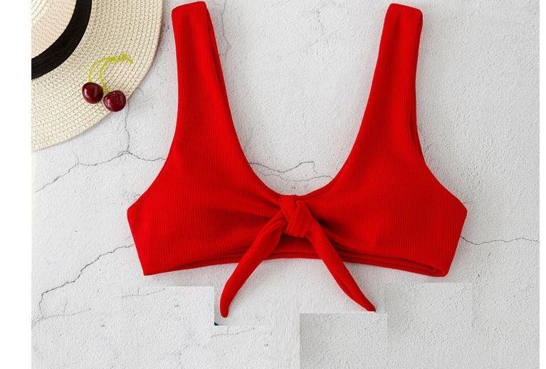 Sexy Hohe Taille Bikinis Strand Feste Gerippte Push Up Badeanzug Brasilianische Bademode Biquini Beachwear | tif-shop24.de