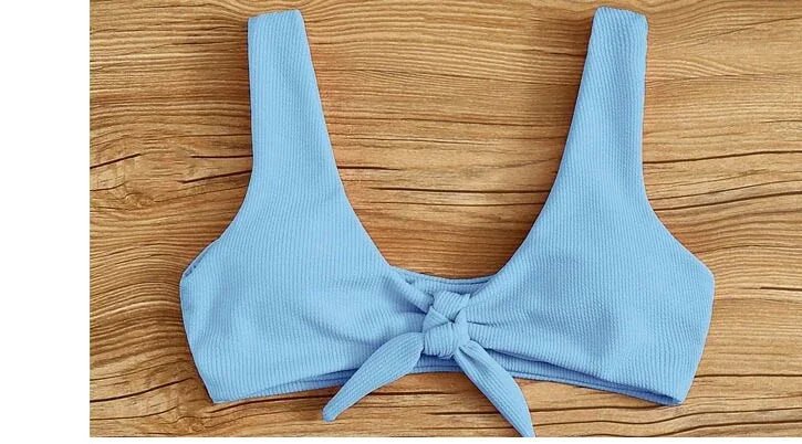 Sexy Hohe Taille Bikinis Strand Feste Gerippte Push Up Badeanzug Brasilianische Bademode Biquini Beachwear | tif-shop24.de