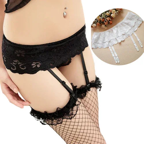 Lady Sexy Double Layers Floral Lace Garter Belts Skirt Stocking Suspenders | tif-shop24.de