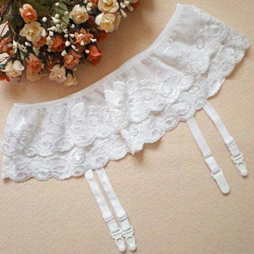 Lady Sexy Double Layers Floral Lace Garter Belts Skirt Stocking Suspenders | tif-shop24.de