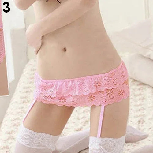 Lady Sexy Double Layers Floral Lace Garter Belts Skirt Stocking Suspenders | tif-shop24.de