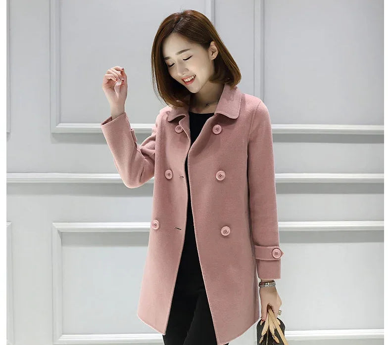 Neue Herbst Winter Wollmantel Frauen Lose Tops Plus Größe Mode Warm halten - tif-shop24.de