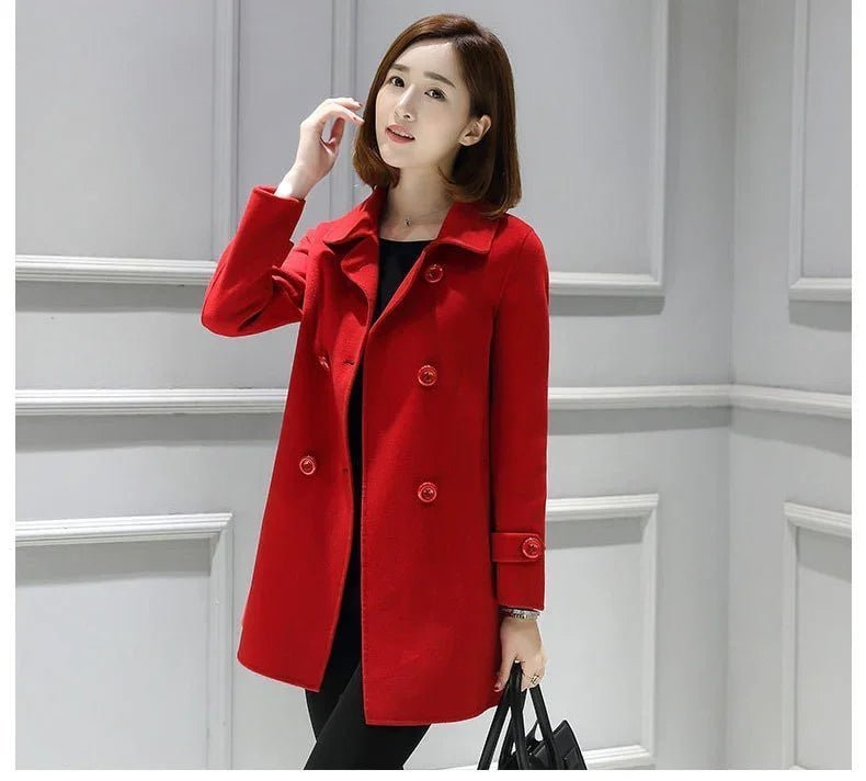 Neue Herbst Winter Wollmantel Frauen  Lose Tops  Plus Größe Mode Warm halten | tif-shop24.de