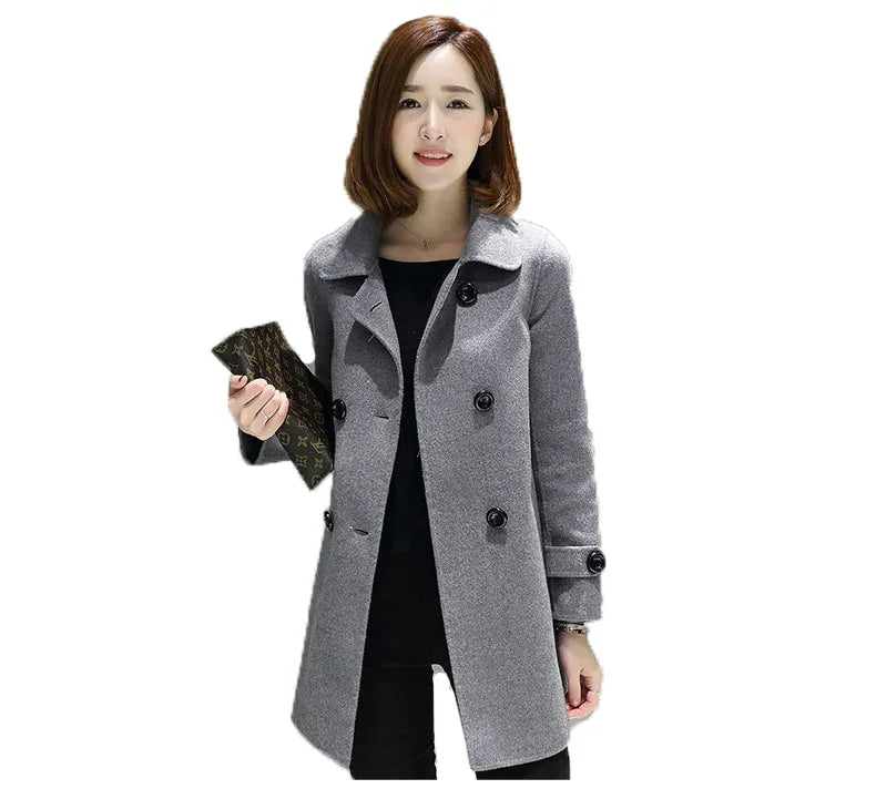 Neue Herbst Winter Wollmantel Frauen  Lose Tops  Plus Größe Mode Warm halten | tif-shop24.de