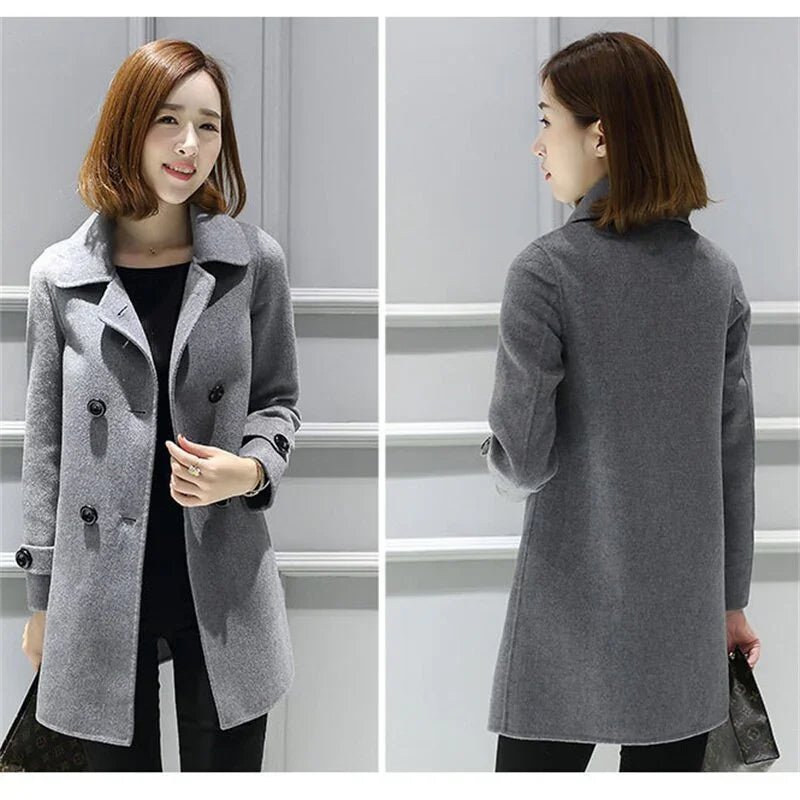 Neue Herbst Winter Wollmantel Frauen  Lose Tops  Plus Größe Mode Warm halten | tif-shop24.de