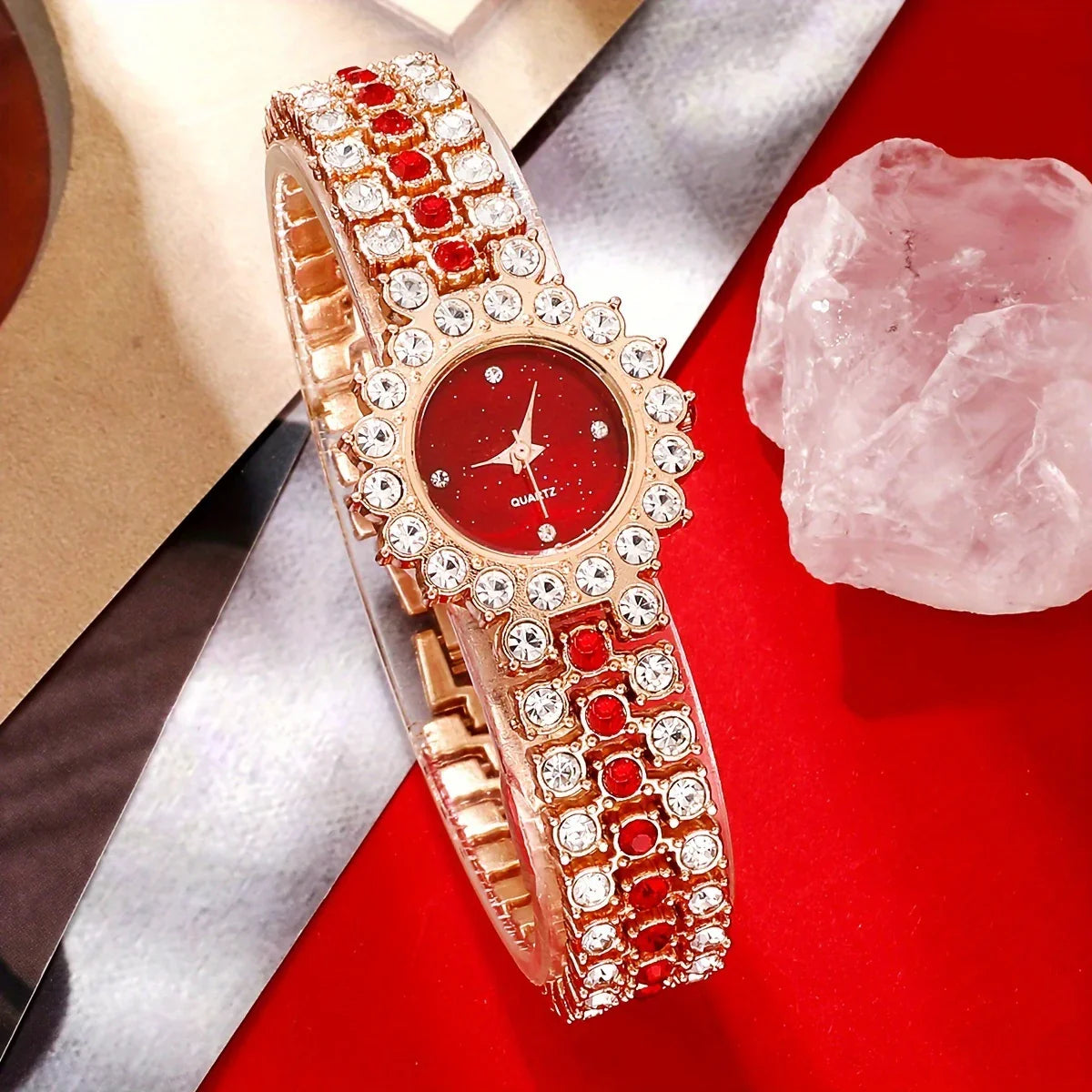 Luxus Strass Uhr Set 6-teilig - Retro Armbanduhr Schmuck | tif-shop24.de