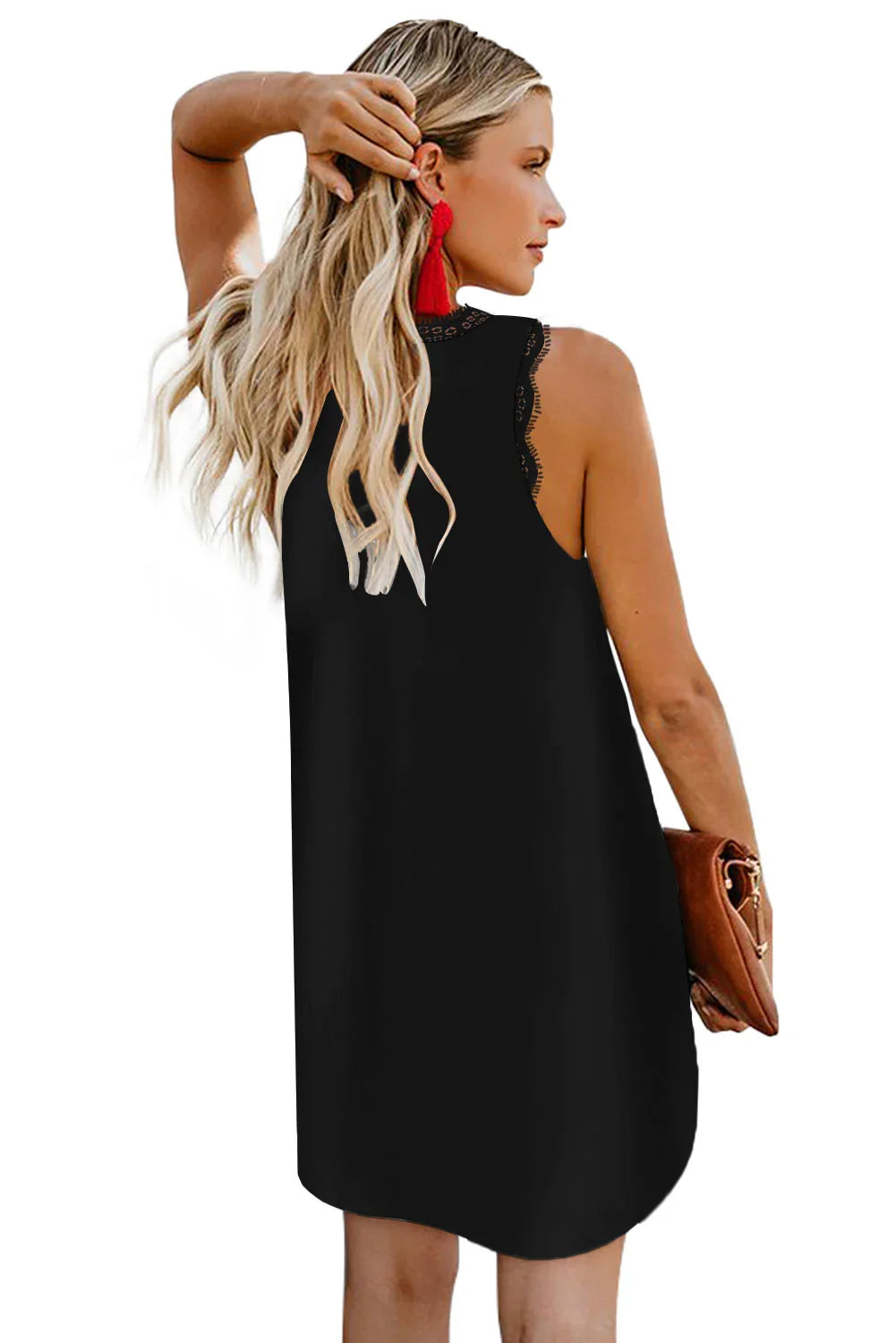 V-Ausschnitt Mini Kleid - Ärmelloses Shift Dress | tif-shop24.de