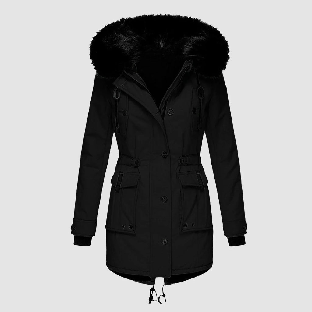 Winter Gefütterte Mäntel Baumwolle Wattierte Jacke Mittellange Parkas Dicke Warme Kapuzen Steppdecke | tif-shop24.de