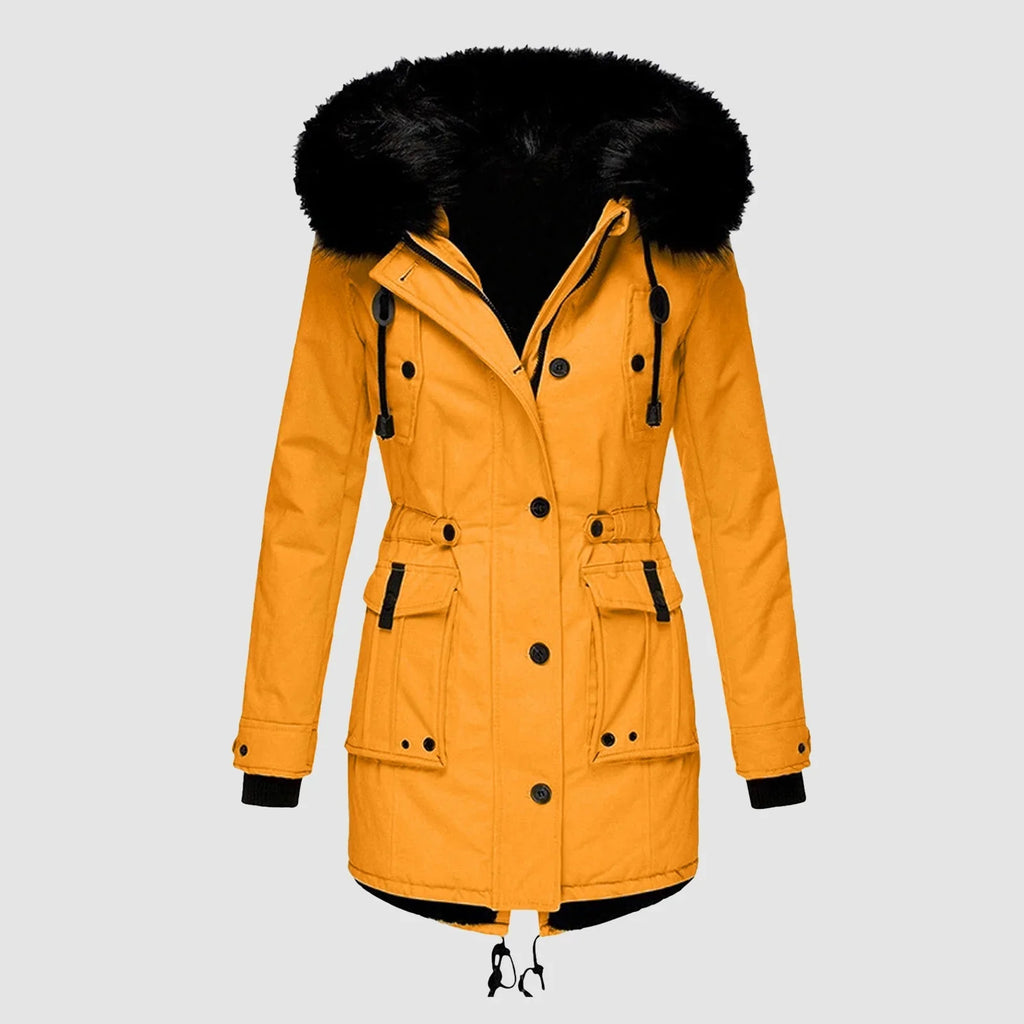 Winter Gefütterte Mäntel Baumwolle Wattierte Jacke Mittellange Parkas Dicke Warme Kapuzen Steppdecke | tif-shop24.de