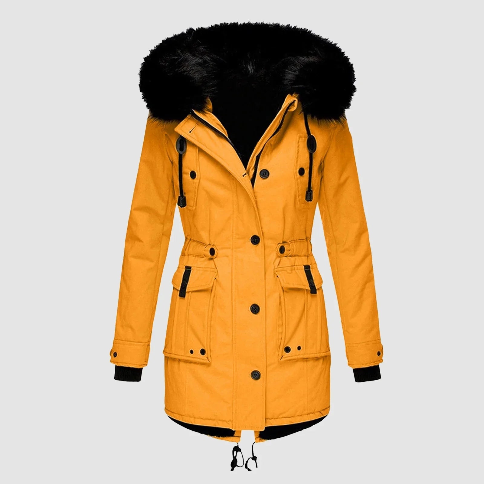 Winter Gefütterte Mäntel Baumwolle Wattierte Jacke Mittellange Parkas Dicke Warme Kapuzen Steppdecke | tif-shop24.de