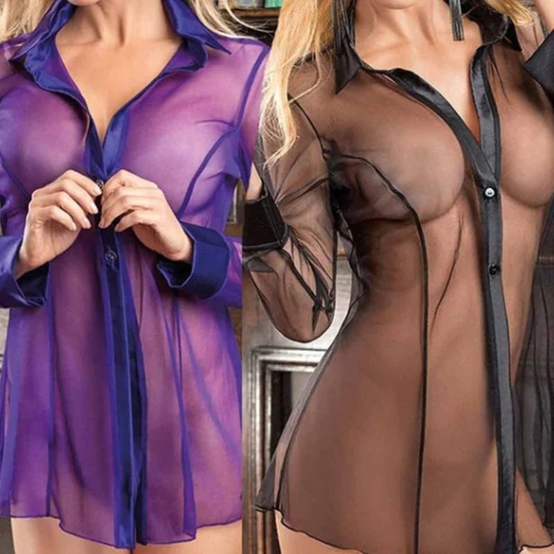 Neue Taste Dessous Transparent Clubwear Stripper Langarm Bluse | tif-shop24.de