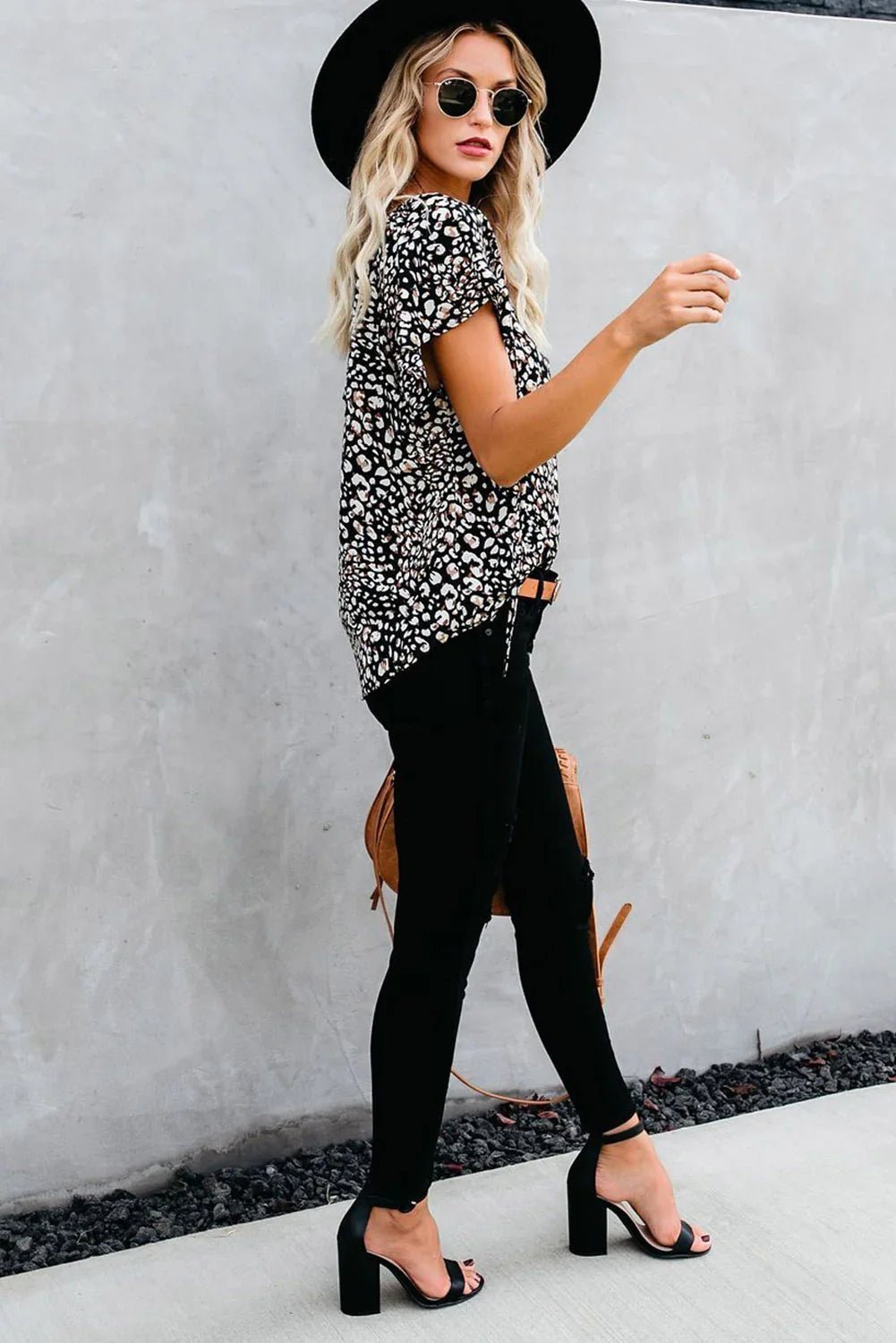 V-Ausschnitt Kurzarm Modedruck Fantasy flatternde Bluse | tif-shop24.de