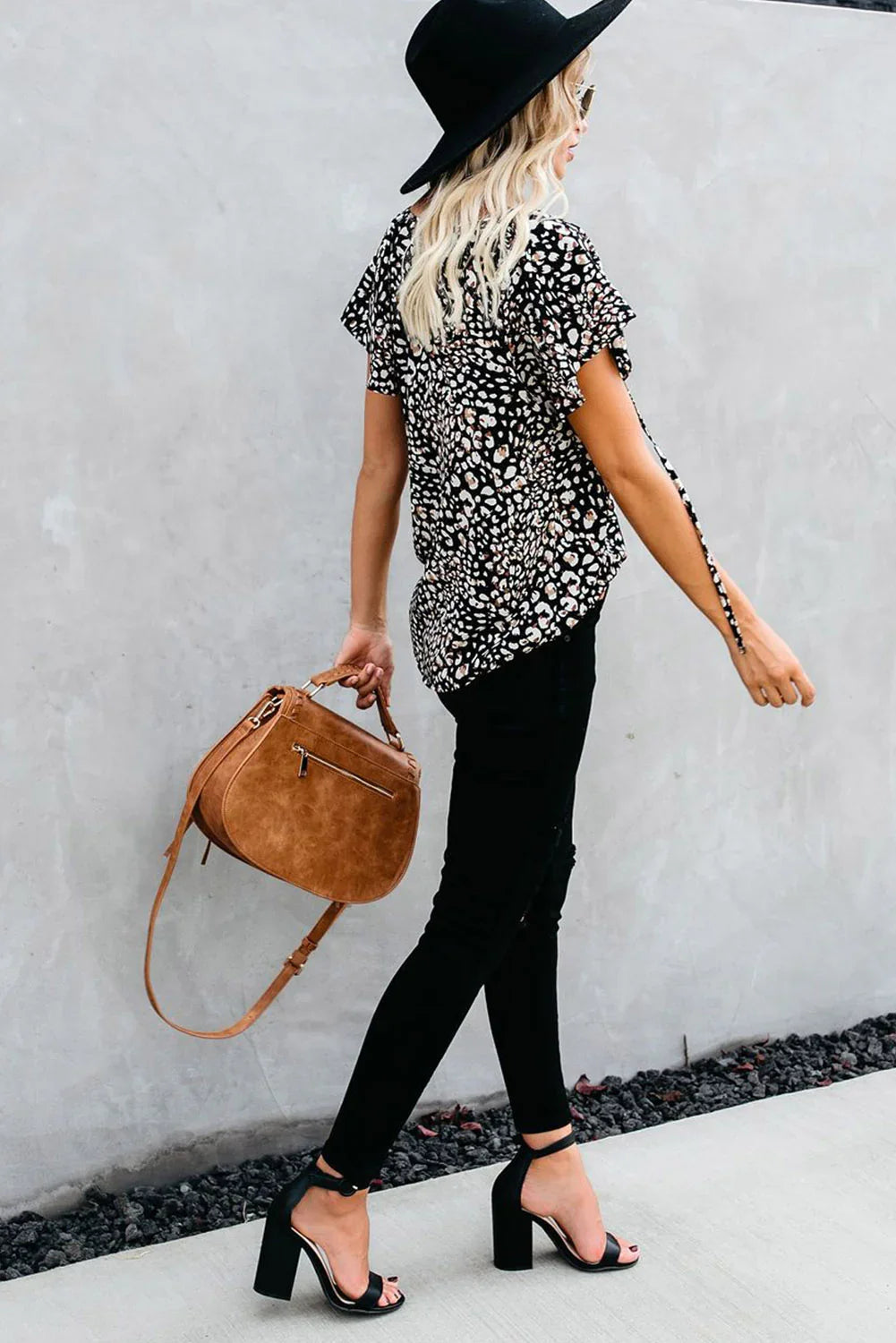 V-Ausschnitt Kurzarm Modedruck Fantasy flatternde Bluse | tif-shop24.de