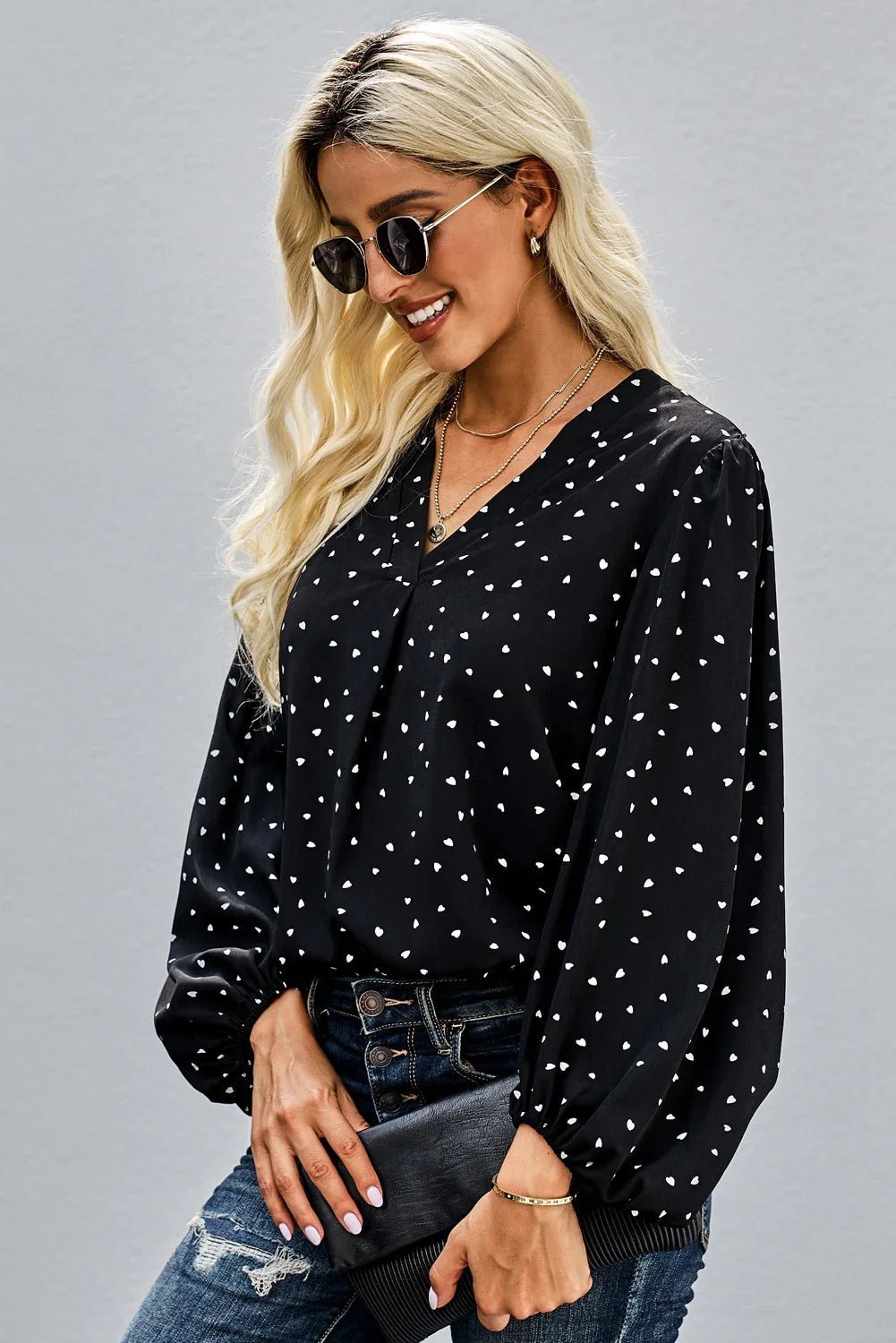 Ich liebe dich Boo Ballonärmel Bluse - tif-shop24.de