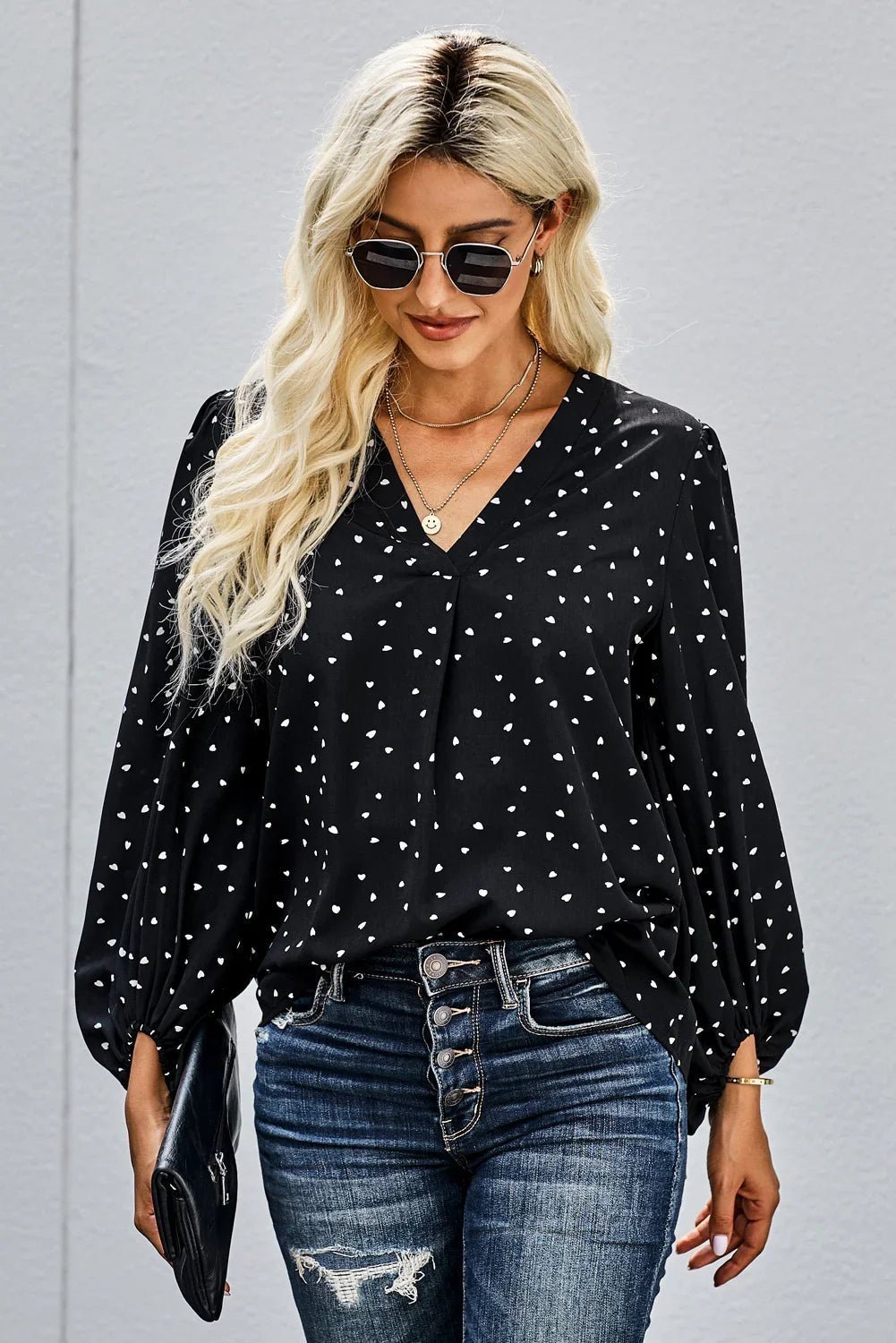 Ich liebe dich Boo Ballonärmel Bluse - tif-shop24.de