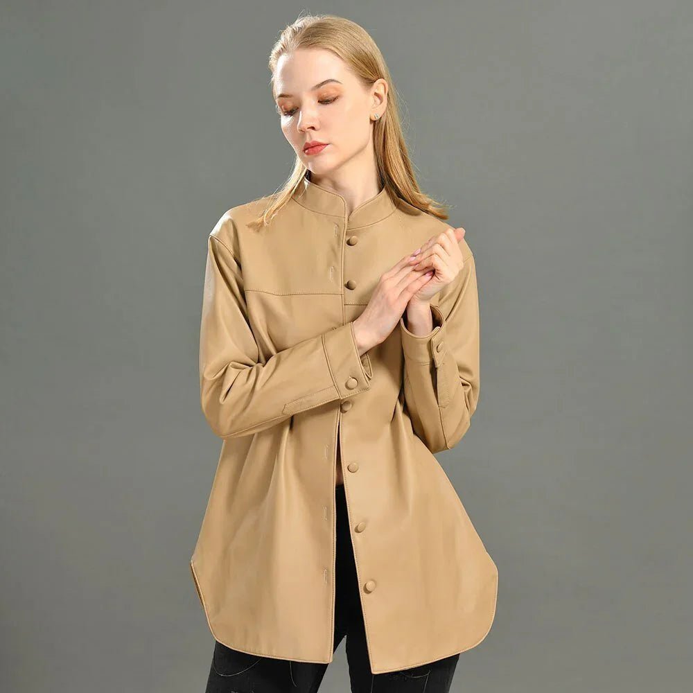 100% Genuine Sheepskin Leather Jacket for Women — Casual Real Leather Coat by tif-shop24.de | tif-shop24.de