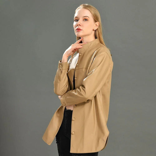 100% Genuine Sheepskin Leather Jacket for Women — Casual Real Leather Coat by tif-shop24.de | tif-shop24.de