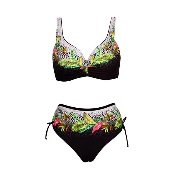 Andzhelika Floral High-Waist Bikini (Plus Size) – Push-Up & Figurschmeichelnd | tif-shop24.de