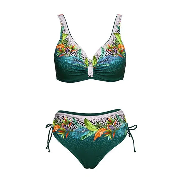 Andzhelika Floral High-Waist Bikini (Plus Size) – Push-Up & Figurschmeichelnd - tif-shop24.de
