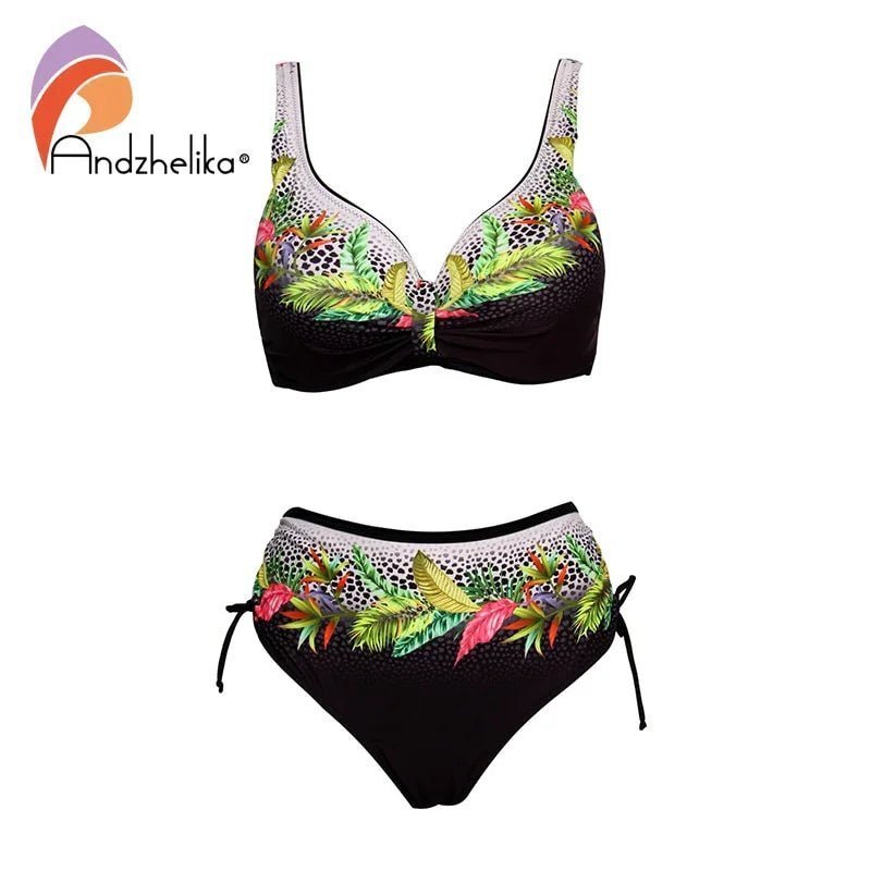 Andzhelika Floral High-Waist Bikini (Plus Size) – Push-Up & Figurschmeichelnd | tif-shop24.de
