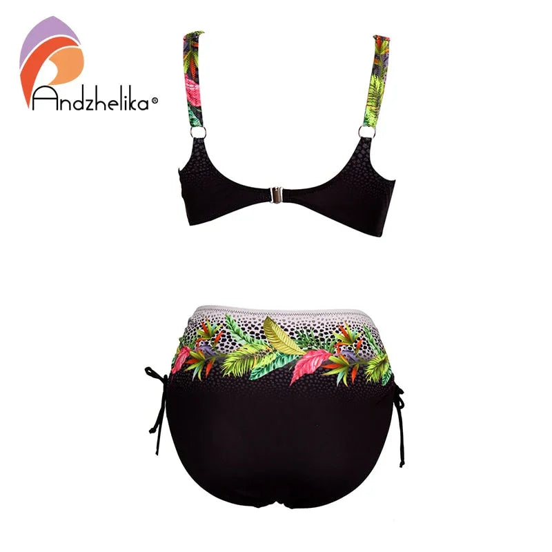 Andzhelika Floral High-Waist Bikini (Plus Size) – Push-Up & Figurschmeichelnd | tif-shop24.de