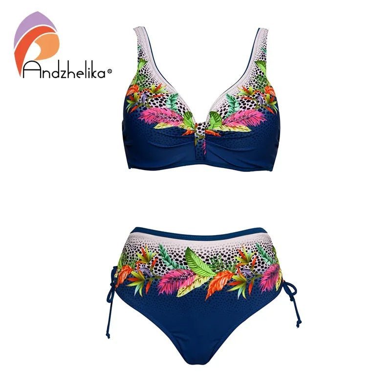 Andzhelika Floral High-Waist Bikini (Plus Size) – Push-Up & Figurschmeichelnd | tif-shop24.de
