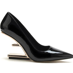 Alligator Pumps Pointed Toe High Heels Ladies Letter Strange Heel Wedges Prom Wedding Dress Valentine Shoes | tif-shop24.de