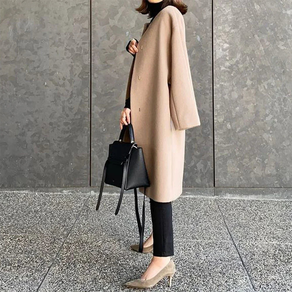 Europäischer Stil Herbst und Winter Neuer Kaschmirmantel High-End-Mantel mit Lockerem Temperament | tif-shop24.de