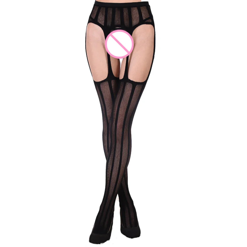 Sheer Strip Sexy Thigh-Highs Strümpfe Strumpfgürtel Strumpfhalter Strumpfhosen | tif-shop24.de