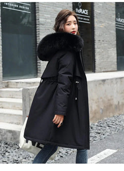 Winterjacke Baumwolle Parka Mit Kapuze Warm Pelz Mantel | tif-shop24.de