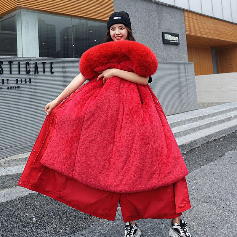 Wolle Liner X-lang Parkas mit Pelzkragen mit Kapuze Hohe Qualität | tif-shop24.de